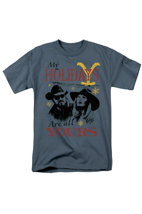 Christmas My Holidays Are All Yours - Dark Unisex Adult T Shirt, Slate, Medium