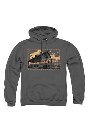 Christmas, Season Greetings From The Yellowstone Adult Pull-Over Hoodie, Charcoal, Medium