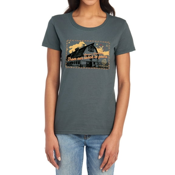 Yellowstone Christmas, Season Greetings From The Yellowstone Women's T Shirt, Charcoal, X-Large