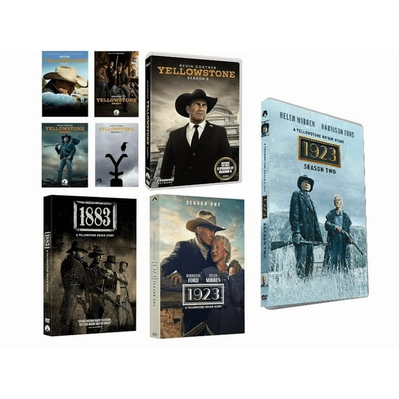 Yellowstone Collection Seasons 1-5 (Part 1 and Part 2) and 1883 A Yellowstone Origin Story and 1923 Seasons 1-2 (DVD)