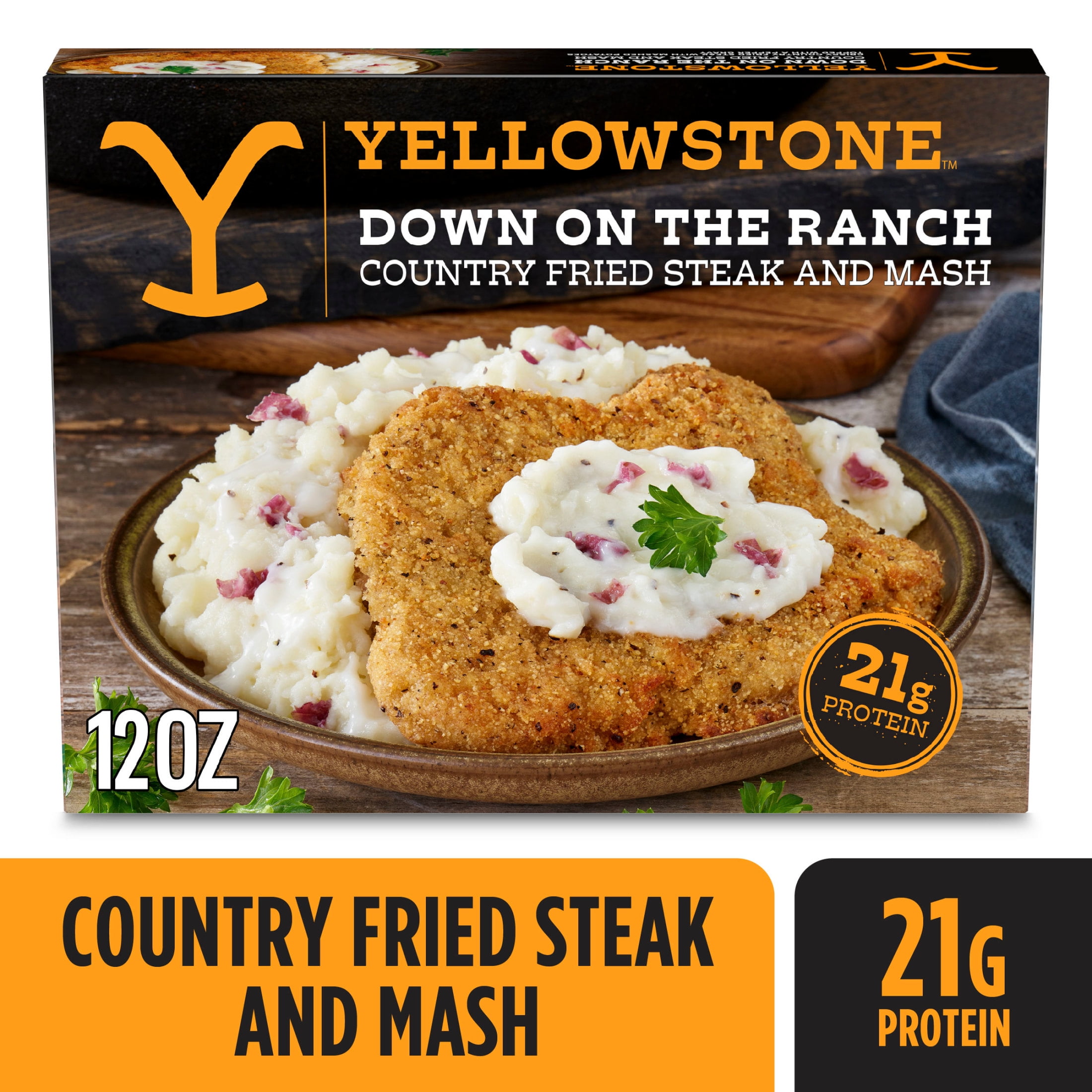 Yellowstone Country Fried Steak and Mash, Steak Dinner, Meals for One, Frozen Dinner 12 oz