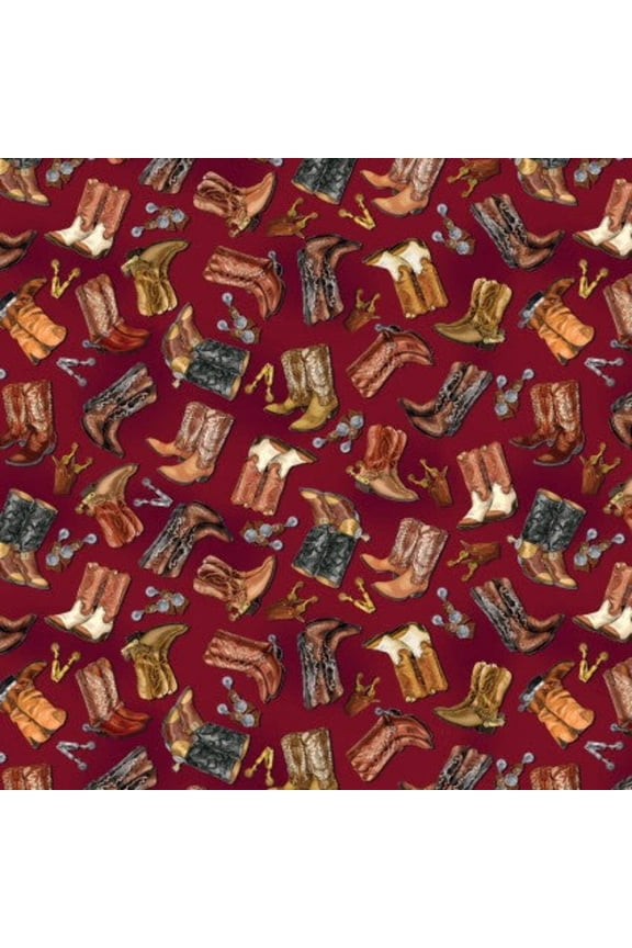 Yellowstone Cowboy Boots Cotton Fabric