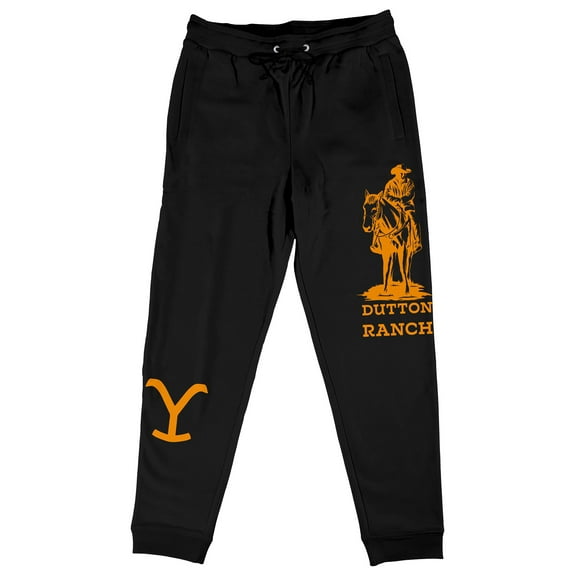 Yellowstone Cowboy Graphic Unisex Adult Black Jogger Pants-Medium