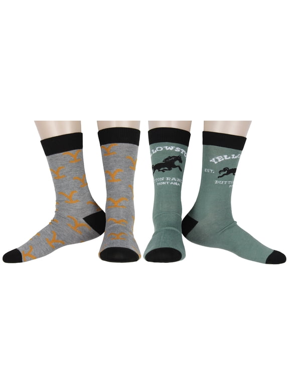 Crew Socks, Dutton Ranch Montana 1886 Y Logo Crew Socks For Men Women 2 Pair