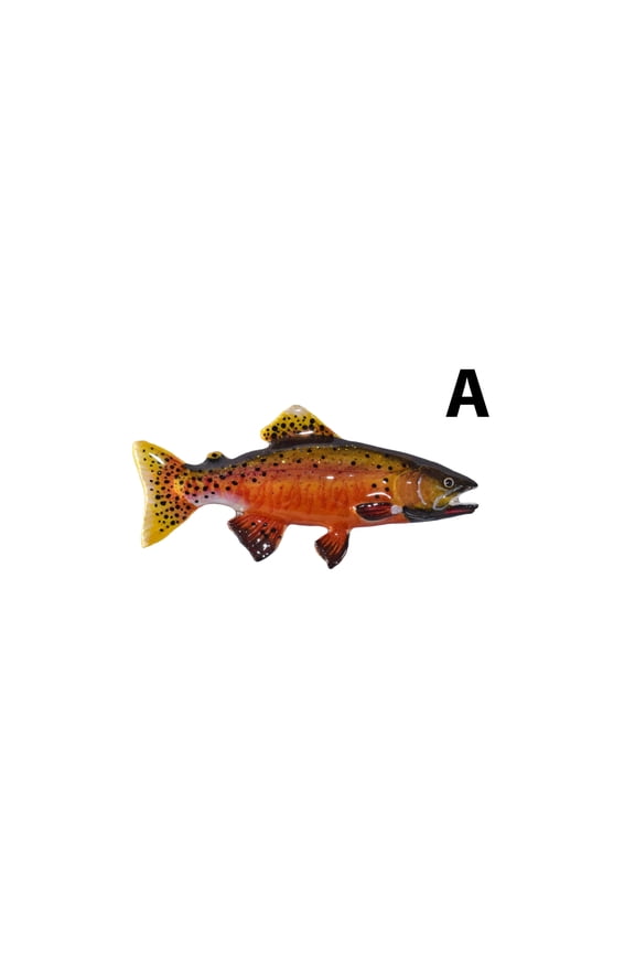 Yellowstone Cutthroat Trout Pin, FP014PRA, Hand Painted 3”, Very Large, Fish Lapel Pin, Hat, Pins, Brooch, Brooches, Jewelry, Gift, 100% Handmade in the USA, 200 Fish Designs Available