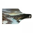 thumbnail image 1 of Yellowstone Cutting Board, Canyon in Yellowstone Dramatic Sky Dark Clouds Setting Sun Landscape Scenic Photo, Tempered Glass Cutting and Serving Board, Wine Bottle Shape, Brown, by Ambesonne, 1 of 1