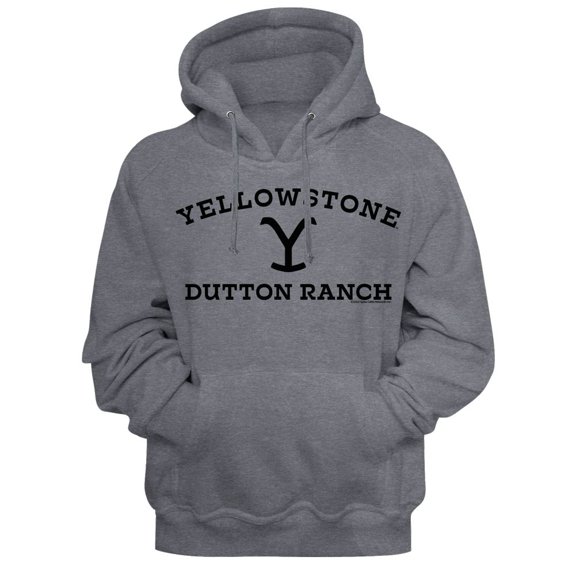 Yellowstone Dark Logo Gunmetal Heather Adult Hoodie Sweatshirt