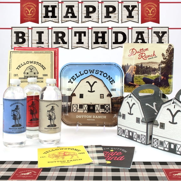 Prime Party Yellowstone Dutton Ranch Deluxe Party Decorations & Tableware Set for 8 Guests