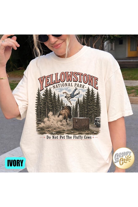 Yellowstone Do Not Pet The Fluffy Cows Comfort Colors Shirt, Funny Bison Meme Tee, National Park Graphic, Wildlife Lover Gift