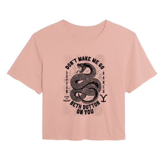 Yellowstone - Don't Make Me Go Beth Dutton - Juniors Cropped Graphic T-Shirt