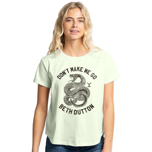 Yellowstone Dont Make Me Go Beth Dutton Women's Graphic T-Shirt Rolled Sleeve Tee