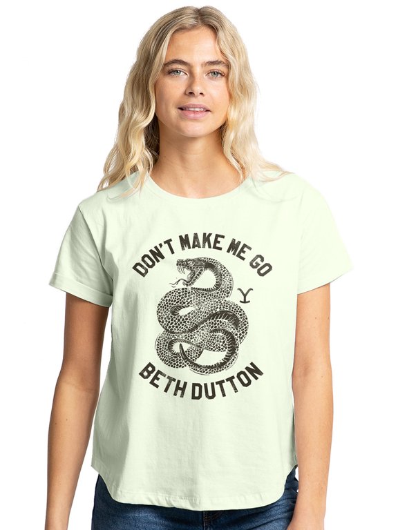 Dont Make Me Go Beth Dutton Women's Graphic T-Shirt Rolled Sleeve Tee
