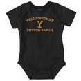thumbnail image 1 of Yellowstone Dutton Ranch Arched Logo Romper Boys or Girls Infant Baby Brisco Brands NB, 1 of 6