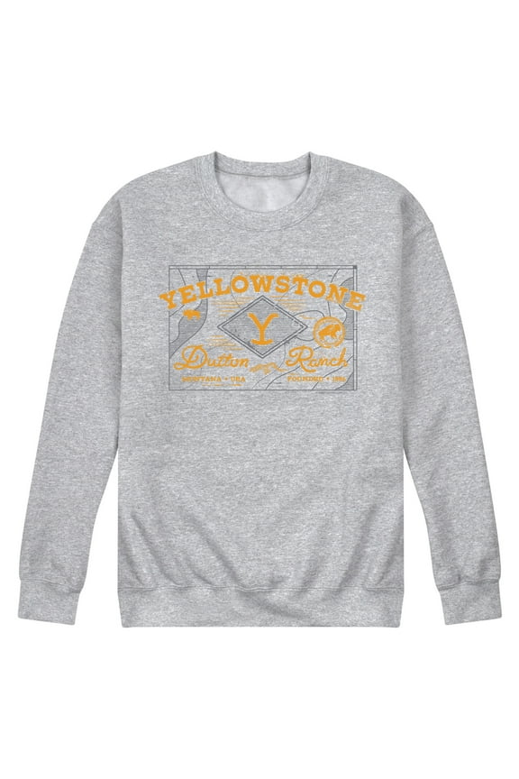 - Dutton Ranch Badge - Men's Crew Neck Fleece Pullover