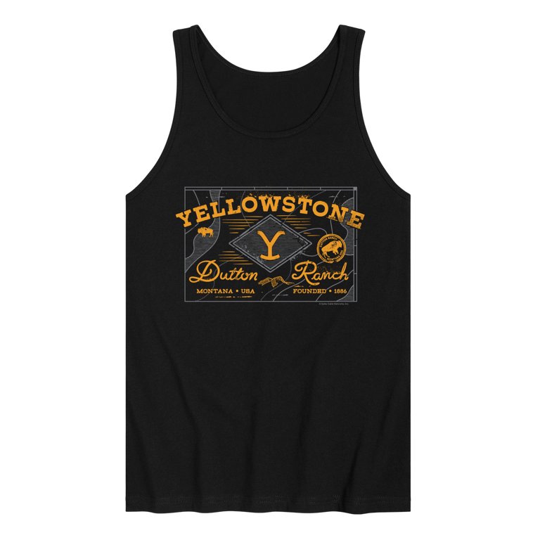 Dutton Ranch Yellowstone Montana Est 1886 Rip Wheeler V-Neck T-Shirt, Black Yellowstone Kleidung