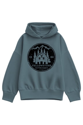 - Dutton Ranch Badge Oversized Fleece Hoodie Sweatshirt
