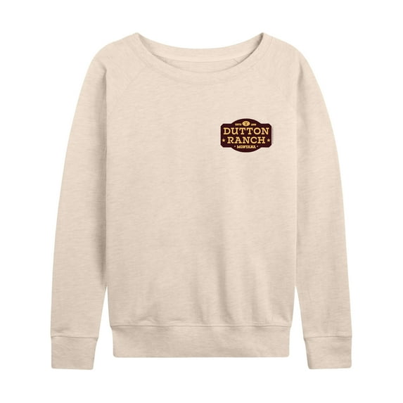 Yellowstone - Dutton Ranch Brown Logo - Women's Lightweight French Terry Long Sleeve Shirt
