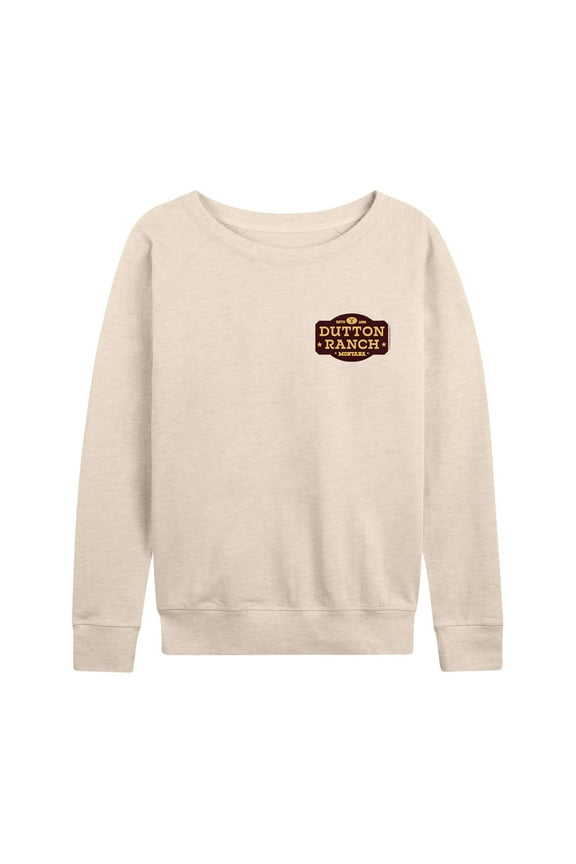 - Dutton Ranch Brown Logo - Women's Lightweight French Terry Long Sleeve Shirt