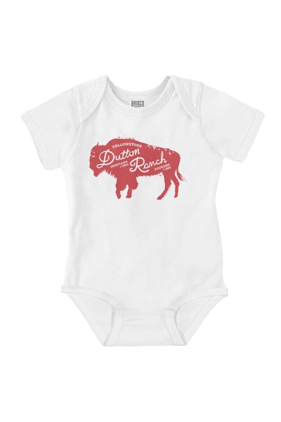 Dutton Ranch Buffalo Romper Boys or Girls Infant Baby Brisco Brands NB