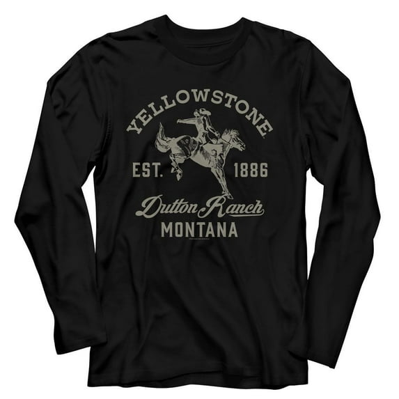 Yellowstone Dutton Ranch Cowboy Black Long Sleeve T-Shirt