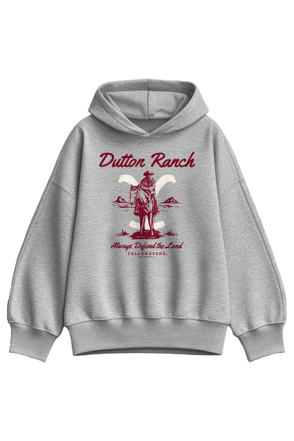 - Dutton Ranch Defend The Land - Women's Oversized Fleece Hoodie Sweatshirt