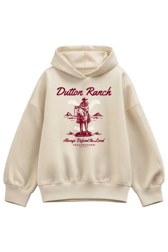 - Dutton Ranch Defend The Land - Women's Oversized Fleece Hoodie Sweatshirt