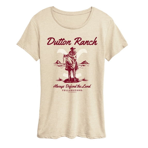 Yellowstone - Dutton Ranch Defend The Land - Women's Short Sleeve Graphic T-Shirt