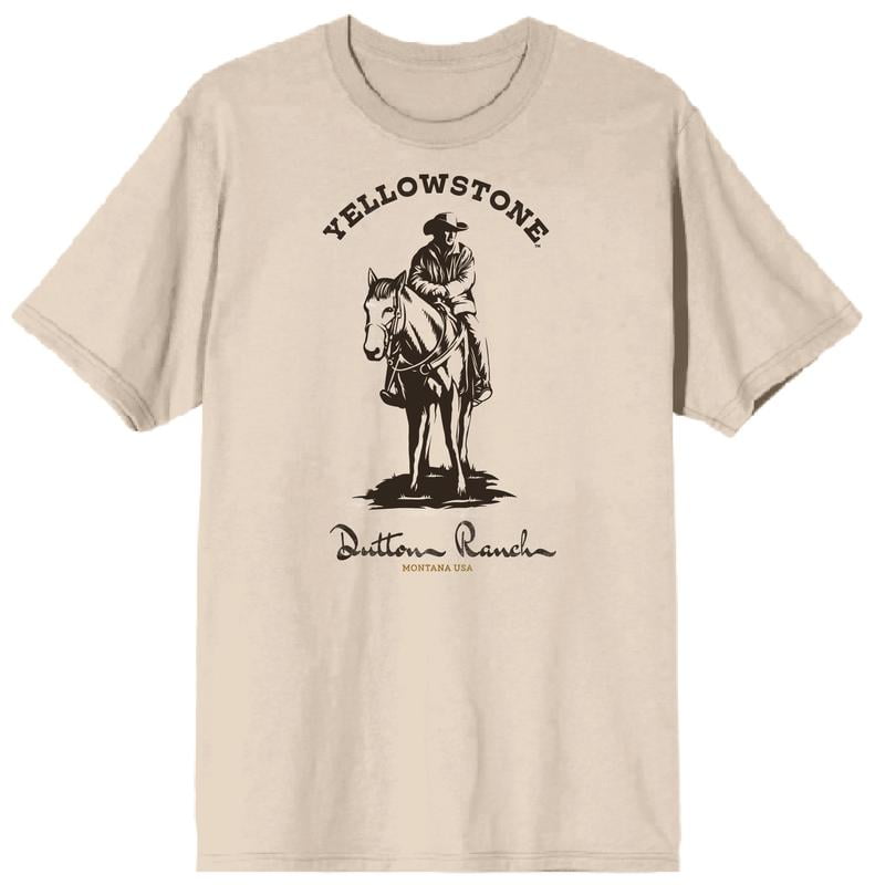 Yellow Riding Shirt Yellowstone Dutton Ranch Horse & Rider Juniors Natural T-shirt-Large ...