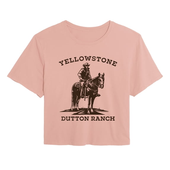 Yellowstone - Dutton Ranch Horse Silhouette - Juniors Cropped Graphic T-Shirt