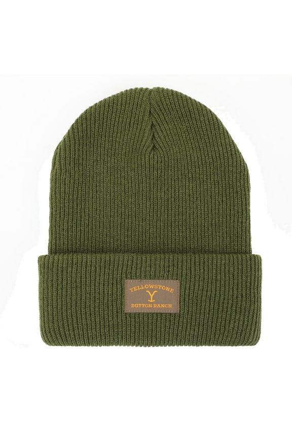 Yellowstone Dutton Ranch Hunter Green Adult Ribbed Beanie