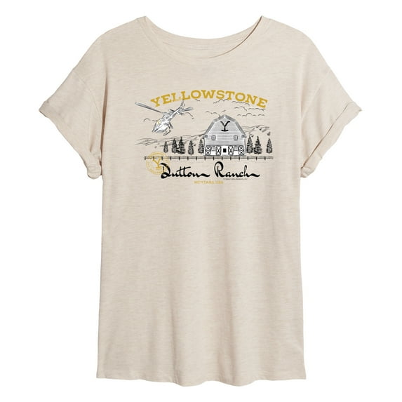 Yellowstone - Dutton Ranch Illustration - Juniors Ideal Flowy Muscle T-Shirt