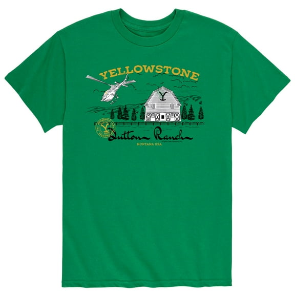 Yellowstone - Dutton Ranch Illustration - Men's Short Sleeve Graphic T-Shirt