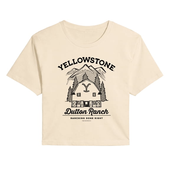 Yellowstone - Dutton Ranch - Juniors Cropped Graphic T-Shirt