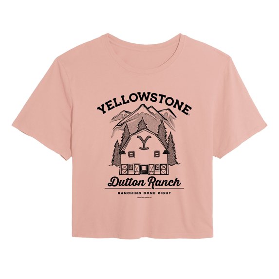 Yellowstone - Dutton Ranch - Juniors Cropped Graphic T-Shirt