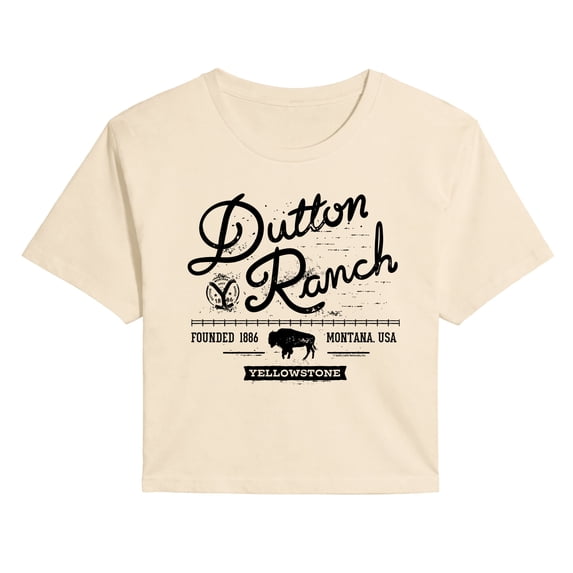 Yellowstone - Dutton Ranch Logo Scene - Juniors Cropped Graphic T-Shirt