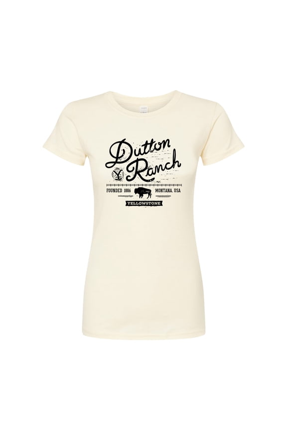 - Dutton Ranch Logo Scene - Juniors Fitted Graphic T-Shirt