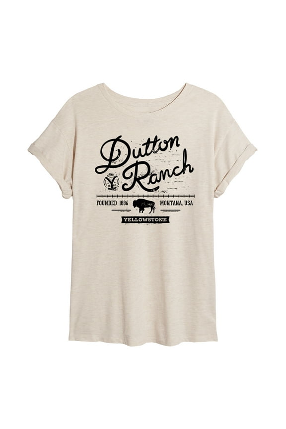 - Dutton Ranch Logo Scene - Juniors Ideal Flowy Muscle T-Shirt