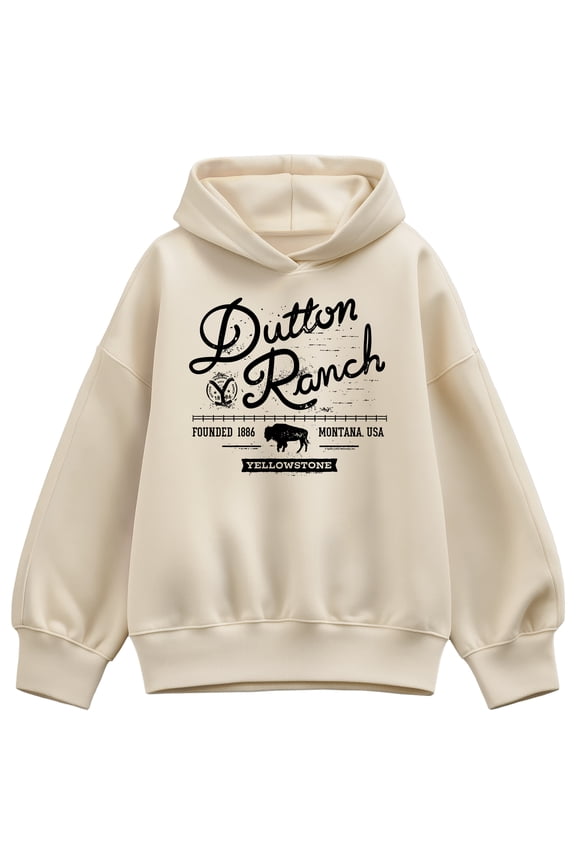- Dutton Ranch Logo Scene - Women's Oversized Fleece Hoodie Sweatshirt