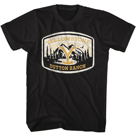 Yellowstone Dutton Ranch Patch Black Adult T-Shirt