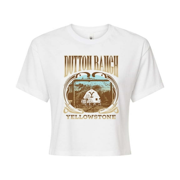 Yellowstone - Dutton Ranch Photo Nouveau - Juniors Cropped Graphic T-Shirt