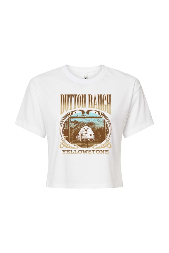 - Dutton Ranch Photo Nouveau - Juniors Cropped Graphic T-Shirt