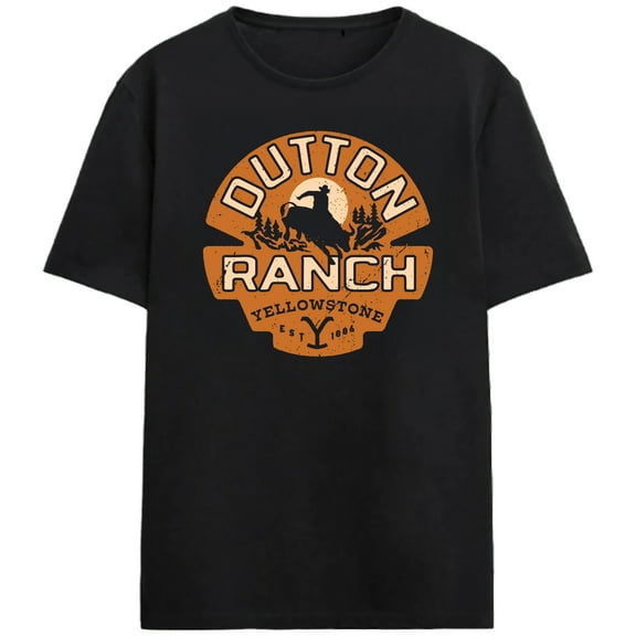 Yellowstone Dutton Ranch Seal Adult Black Crew Neck Short Sleeve T-shirt - Medium