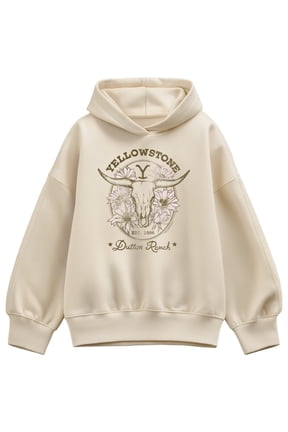- Dutton Ranch Skull Flowers Oversized Fleece Hoodie Sweatshirt