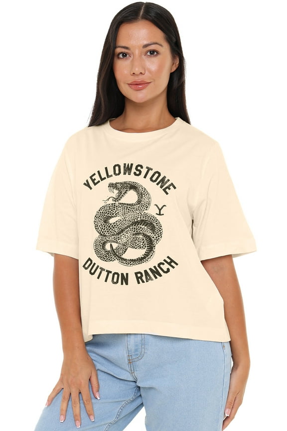 Dutton Ranch Snake Women's Boxy Cropped T-Shirt Casual Graphic Tee