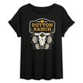 thumbnail image 1 of Yellowstone - Dutton Ranch Steer Skull Flower - Women's Oversized Graphic T-Shirt, 1 of 6