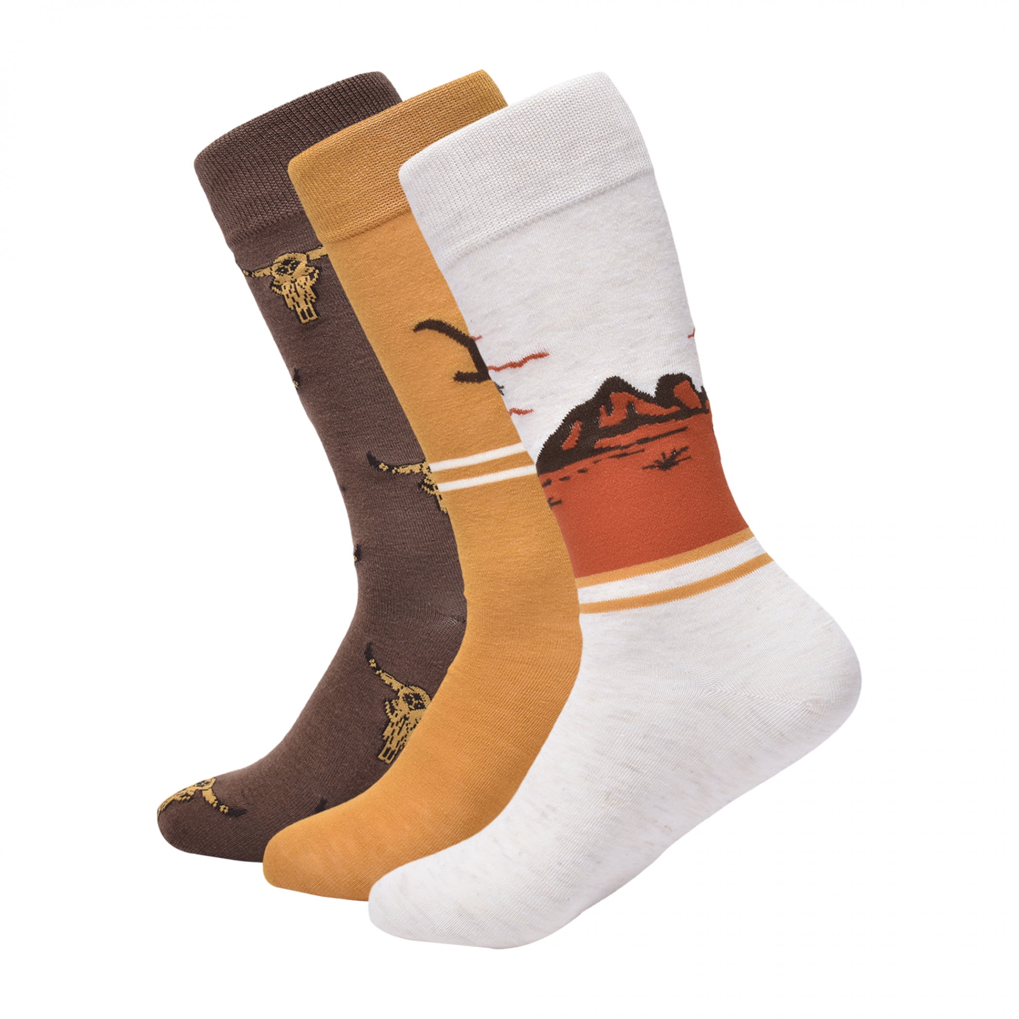 Yellowstone Dutton Ranch Sunset Crew Socks 3-Pair Box Set - Walmart.com