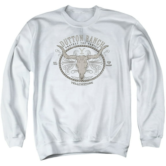 Yellowstone Dutton Ranch Unisex Adult Crewneck Sweatshirt (2X-Large) White