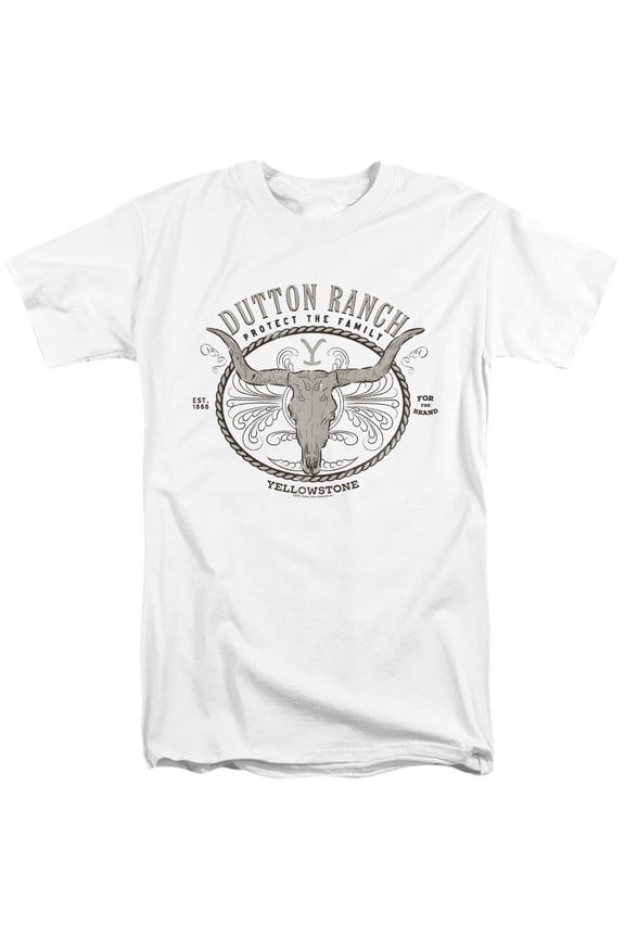 Yellowstone Dutton Ranch Unisex Adult Tall T Shirt,White, 3X-Large