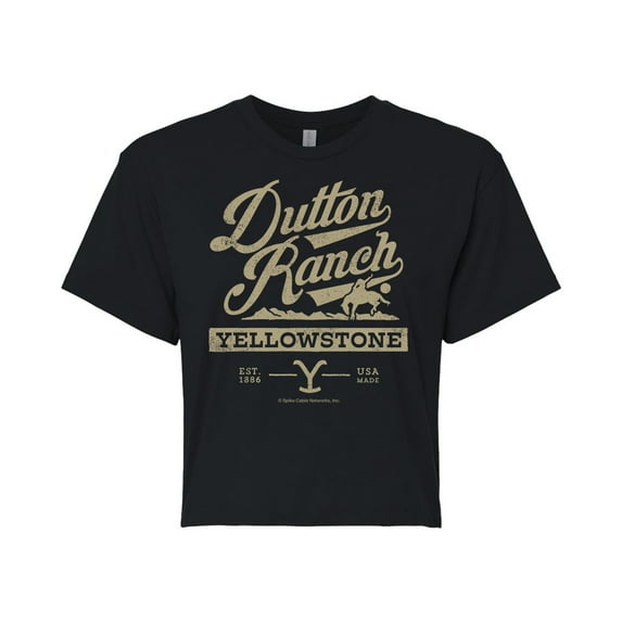 Yellowstone - Dutton Ranch Wild Angry - Juniors Cropped Cotton Blend T-Shirt