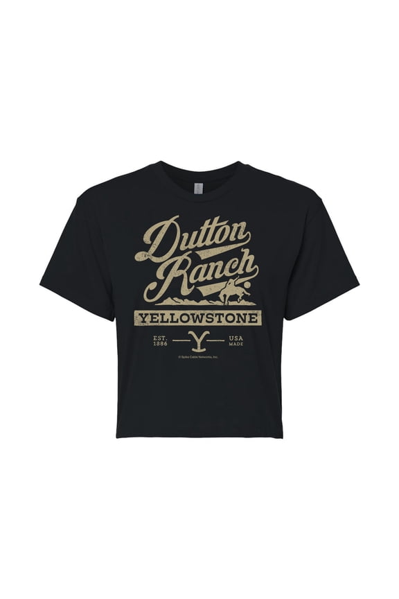 - Dutton Ranch Wild Angry - Juniors Cropped Cotton Blend T-Shirt